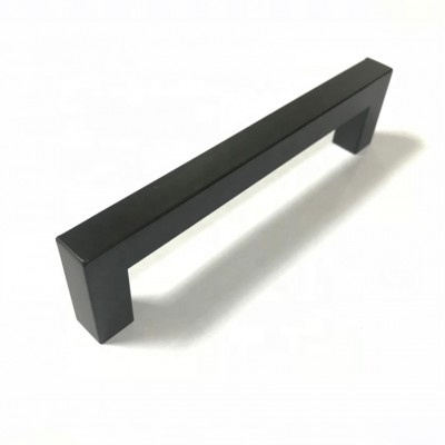 12x12mm Width Matt Black And Brush Stain 96mm 128mm Cabinet Hardware Square Furniture Drawer Stainless Steel Pull Handle